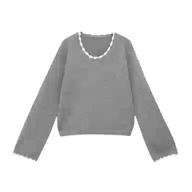 Bodafei Ribbed Knit Top Gray