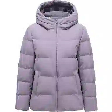 坦博尔 纯色连帽拉链短款羽绒服 女款