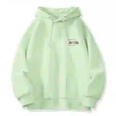 棉致 韩系简约为你跳动爱心宽松加绒舒适连帽重磅纯色百搭潮牌休闲落肩长袖卫衣 男女同款