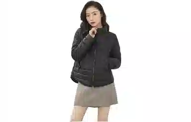 鸭鸭 轻薄短款时尚立领修身显瘦纯色羽绒服 女款