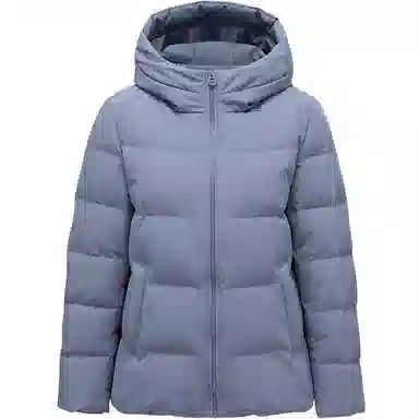 坦博尔 纯色连帽拉链短款羽绒服 女款