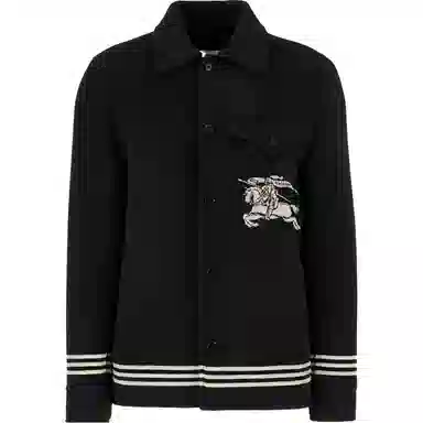 Burberry Striped Print Single-Breasted Jacket Black