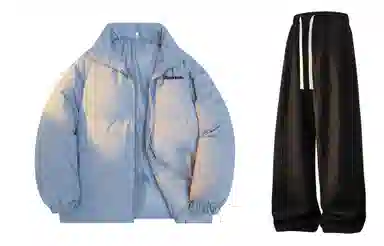 大卫贝肯 美式简约基础款立领宽松面包棉服宽松百搭灯芯绒长裤休闲运动套装 男女同款