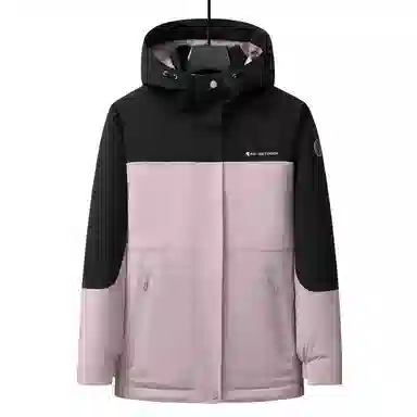 雅鹿 连帽短款宽松长袖纯色羽绒服 女款