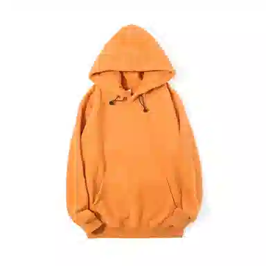 重磅基础 日系休闲加绒连帽长袖宽松卫衣 男女同款 纯色