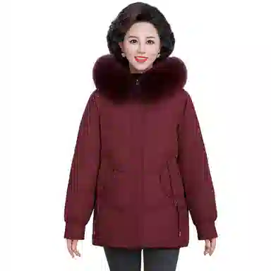 雅鹿 大码冬装时尚厚款休闲长袖羽绒服 女款