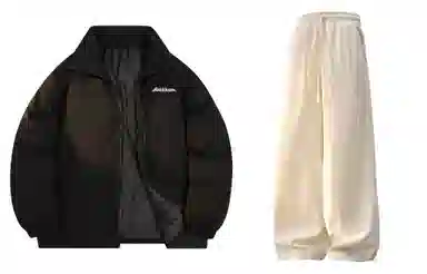 大卫贝肯 美式简约基础款立领宽松面包棉服宽松百搭灯芯绒长裤休闲运动套装 男女同款