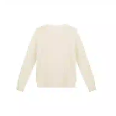 麓蔓蒂 纯色圆领提花长袖针织衫 女款