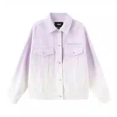 森马 渐变宽松刺绣牛仔夹克 女款