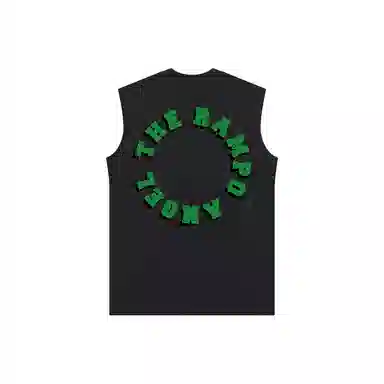 乱步 重磅坎肩纯棉字母圈简约穿搭美式健身运动透气青少年无袖背心 男女同款