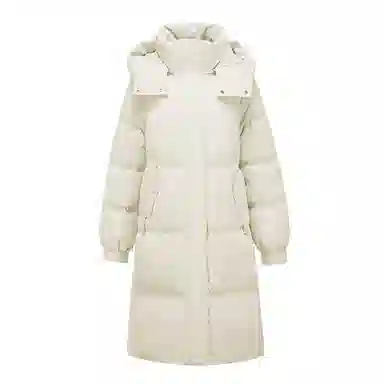 雅鹿 纯色加厚中长款长袖羽绒服 女款