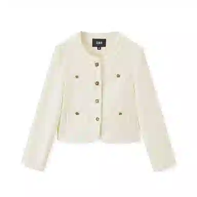 森马 短款修身格子粗花呢夹克外套 女款