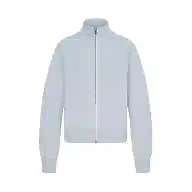 SKIMS SS25 BOYFRIEND FLEECE TRACK JACKET ZEN BLUE
