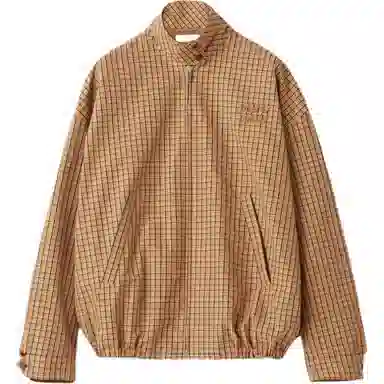 Miu Miu Plaid Embroidered Logo Jacket