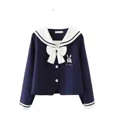 桴生 日系甜美软妹学生打底上衣长袖海军领衬衫女衬衫 女款
