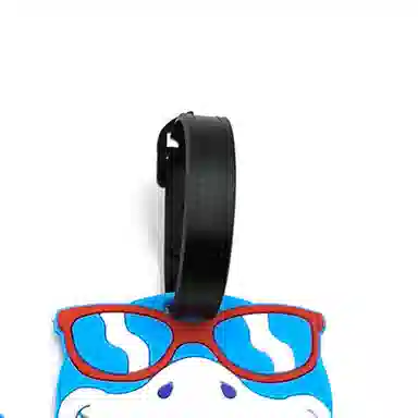 如意士 可爱卡通鲨鱼形状书包行李箱包包机场防丢失吊牌 行李牌 男女同款情侣款 蓝色