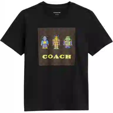 COACH FW24 Robot Print T-Shirt Black