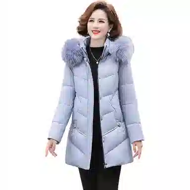 鸭鸭 时尚简约连帽长款羽绒服 女款