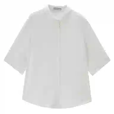 佐丹奴 纯色休闲梭织五分袖衬衫 女款