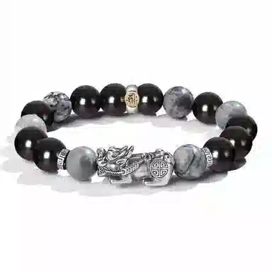 【八方来财貔貅12生肖顺利八大守护神本命佛】 喜宝春花 诸事顺利平安喜乐国风新中式福禄吉祥小众佛珠百搭好运 黑檀 手串 男女同款情侣款