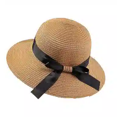 祎步康 韩版潮简约百搭遮阳防晒日系可折叠 纸草 渔夫帽 女款