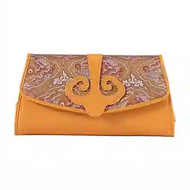 上海故事 新中式国风宋锦高级 手拿包 桑蚕丝 常规 女款 阳光橙