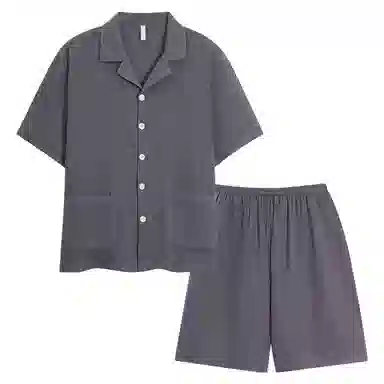 潞优野 双层纱布短袖短裤睡衣套装 男款