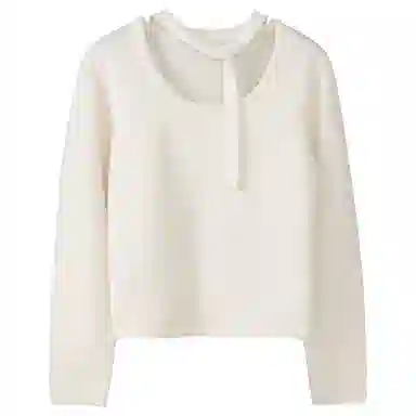 法儿家 飘带韩系毛衣打底衫针织衫 女款