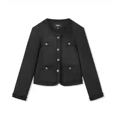 森马 短款修身格子粗花呢夹克外套 女款