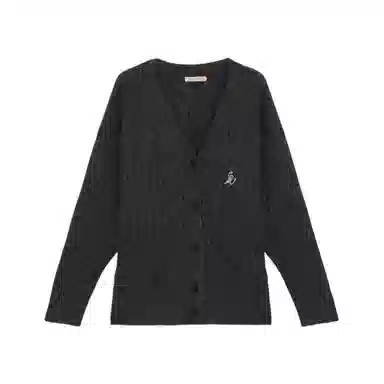 Bodafee V-Neck Knit Sweater Black Grey