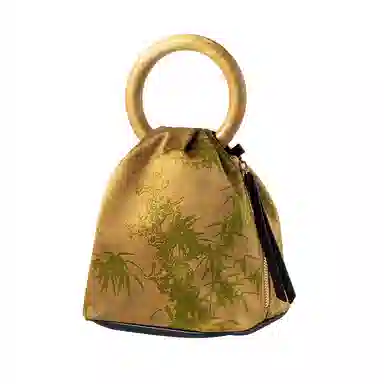 上海故事 主题系列 香云纱国风新中式国风旗袍 桑蚕丝 手提包 常规 女款 古金黄/浅咖棕/炭黑色/糖杏棕