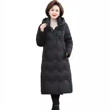 雅鹿 中长款纯色宽松长袖羽绒服 女款