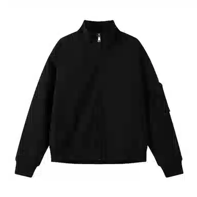 哲源 大码纯色工装口袋机能风立领防风宽松飞行服空军显瘦廓形直筒百搭夹克外套 男女同款