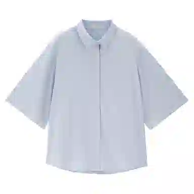 佐丹奴 纯色休闲梭织五分袖衬衫 女款