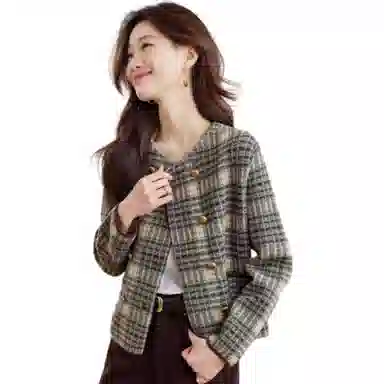 曲韩 格子通勤休闲夹克外套 女款