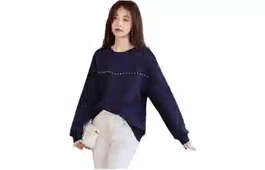 【dme】 套头圆领宽松长袖卫衣 女款