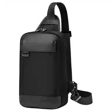 北极猎人 潮酷有型商务上班通勤时尚简约风 尼龙 胸包 男款 黑色/卡其色