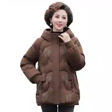 雅鹿 加厚短款宽松长袖连帽羽绒服 女款