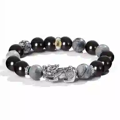 【八方来财貔貅12生肖顺利八大守护神本命佛】 喜宝春花 诸事顺利平安喜乐国风新中式福禄吉祥小众佛珠百搭好运 黑檀 手串 男女同款情侣款