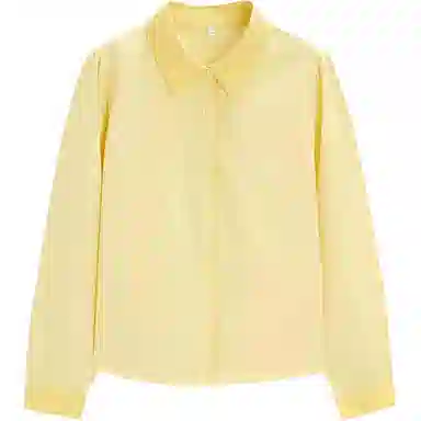 爱依服 纯色翻领简约长袖衬衫 女款 黄