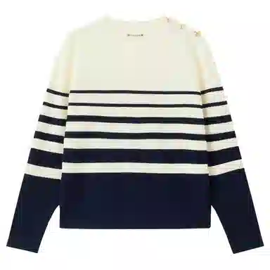 佐丹奴 简约条纹圆领套头针织衫 女款