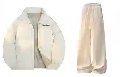 大卫贝肯 美式简约基础款立领宽松面包棉服宽松百搭灯芯绒长裤休闲运动套装 男女同款