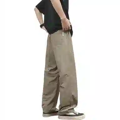 顶峰保罗 冰丝凉感透气运动潮牌长裤薄款速干宽松阔腿休闲裤 男女同款