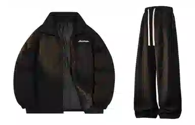 大卫贝肯 美式简约基础款立领宽松面包棉服宽松百搭灯芯绒长裤休闲运动套装 男女同款