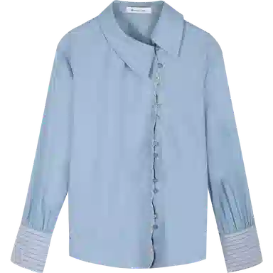 谜秀 宽松翻领简约长袖衬衫 女款