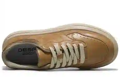 德赛 头层牛皮 空军一号 通勤百搭 复古休闲 学生穿搭 厚底增高 时尚简约 防滑耐磨 低帮 板鞋 男款