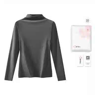 都市丽人 高级感秋冬半高领打底舒适纯色内搭针织衫 女款