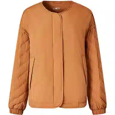 坦博尔 纯色圆领宽松羽绒服 女款