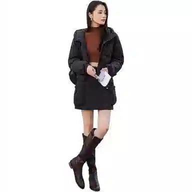 鸭鸭 纯色拉链长袖羽绒服 女款