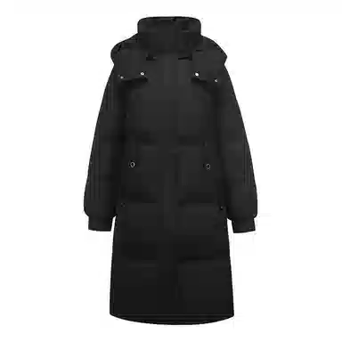 雅鹿 纯色加厚中长款长袖羽绒服 女款